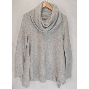 For Thee Womens Gray Cowl Neck Alpaca Blend Swing Sweater Size Small Heathered